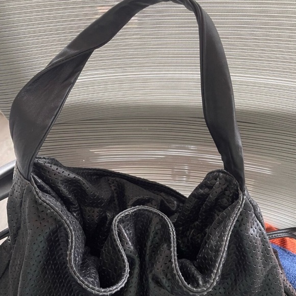 Furla Black Perforated Leather Hobo Bag - Women's Shoulder Tote - Picture 5 of 9